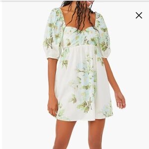 Free People Peony Puff Sleeve Babydoll Dress